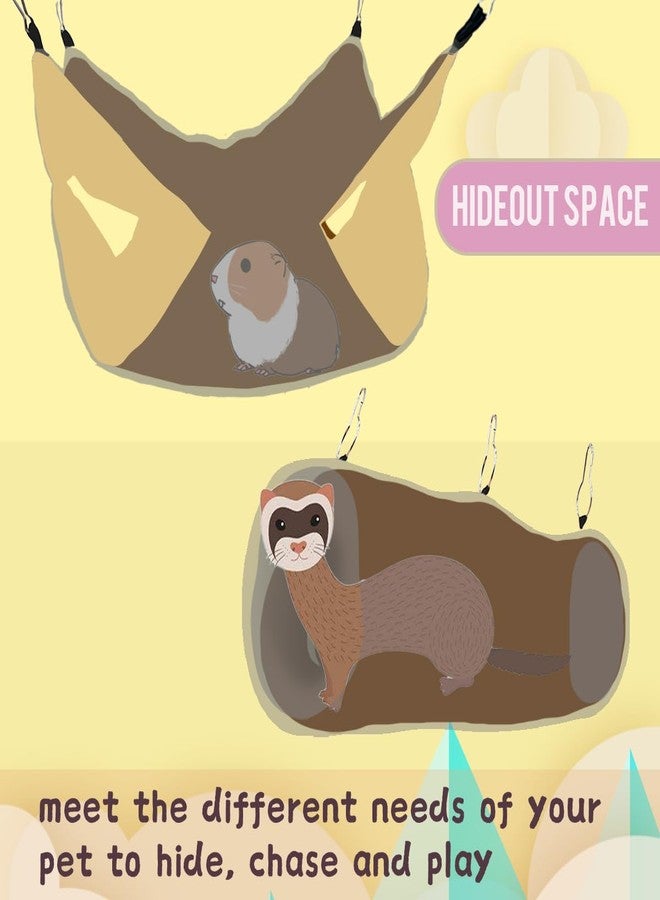 EAEDMY Ferret Rat Hammock Tunnel Toys Cage Accessories, Guinea Pig Hideout Tunnel, Warm Bed for Rat Ferret Guinea Pig Sleep Hide and Play (1.Hammock&Tunnel) - Image 5